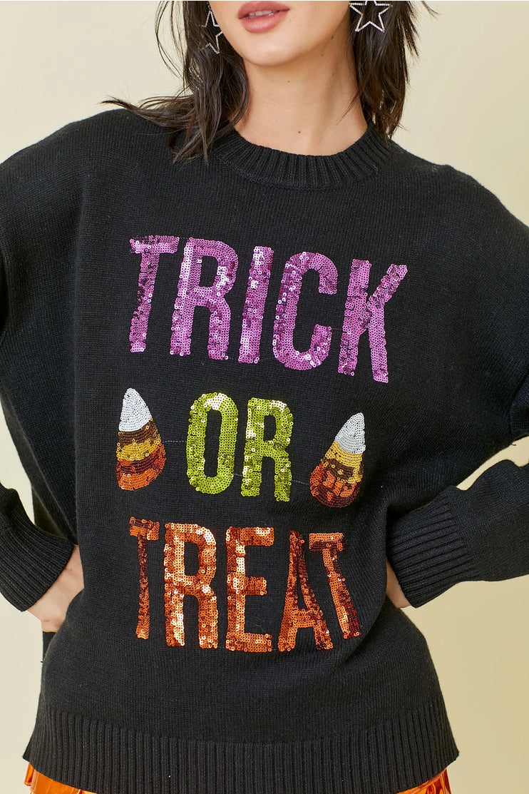 Trick Or Treat Sequin Top (preorder)