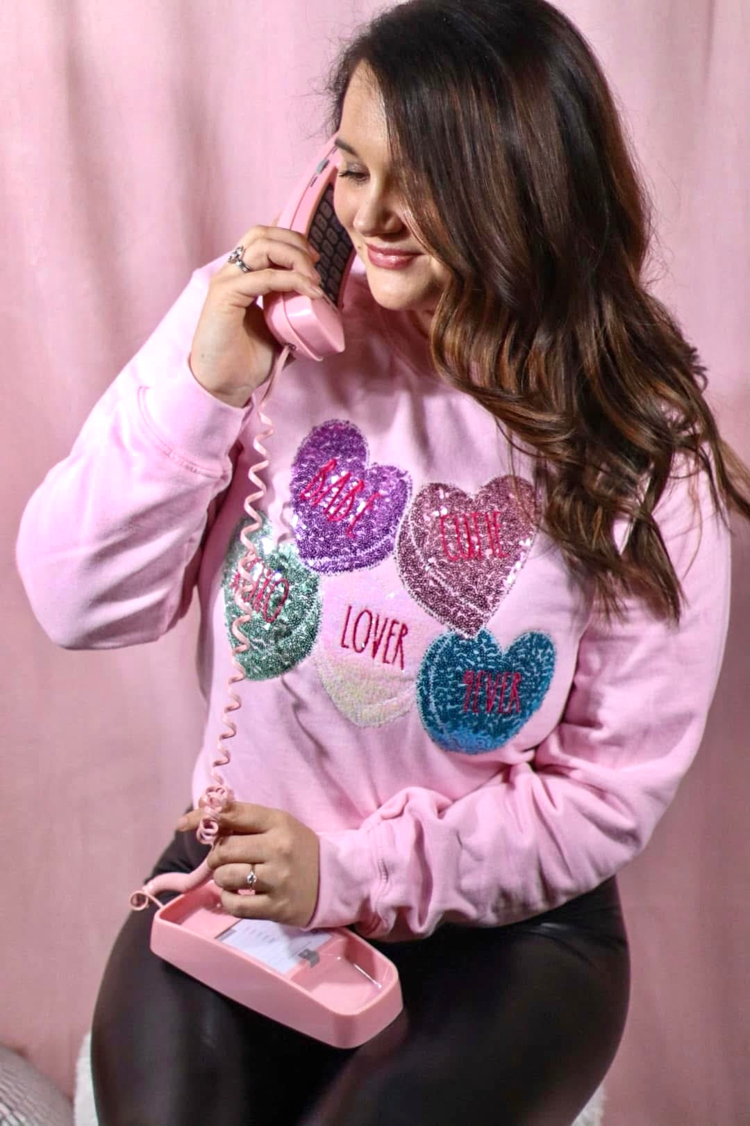 CONVERSION SEQUIN HEART PULLOVER RTS