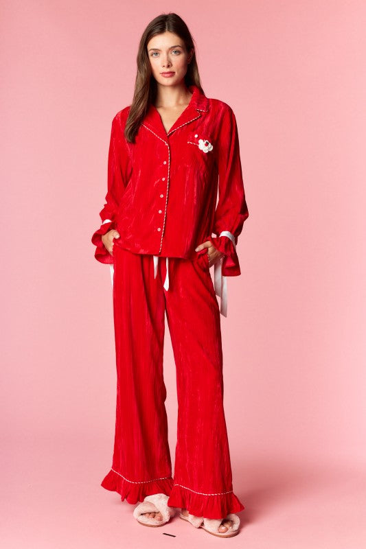 RED MINI SANTA LONG PJ SET (PREORDER)
