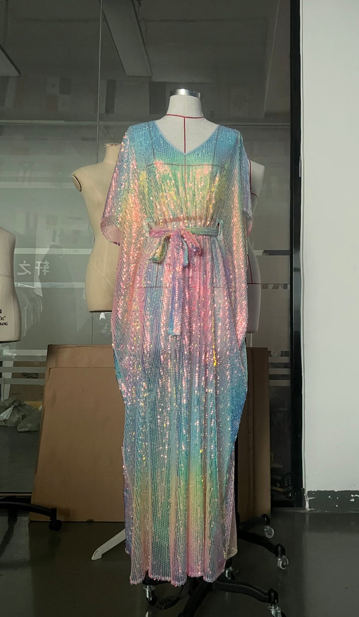 Sequined PASTEL Unicorn Kaftan (PREORDER)