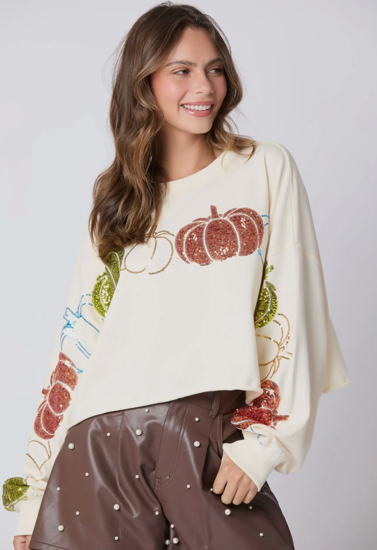 Fall pumpkin patch top Ivory PREORDER