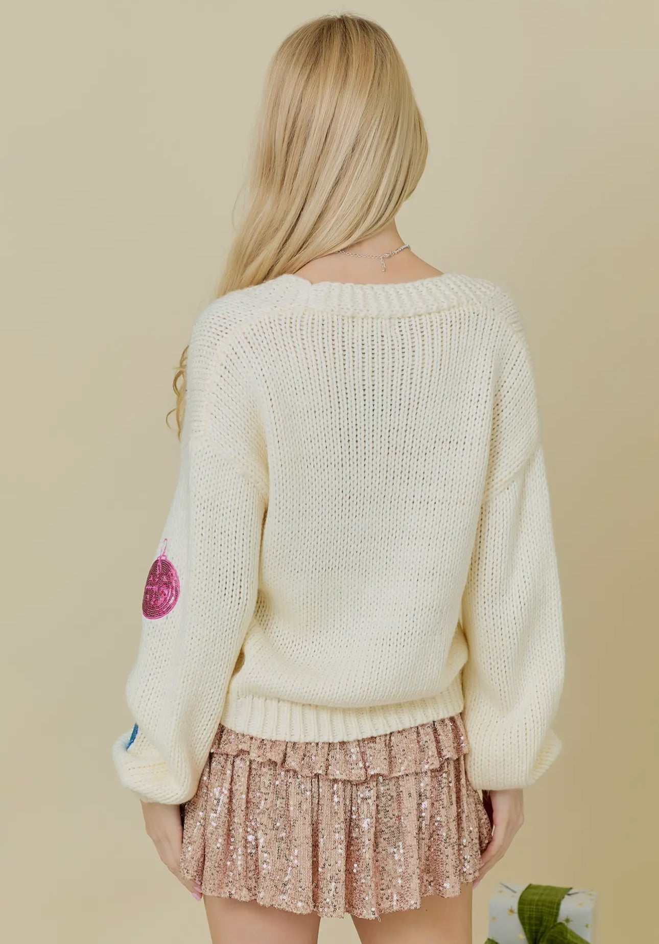 Multicolor Ornament Ivory Cardigan PREORDER