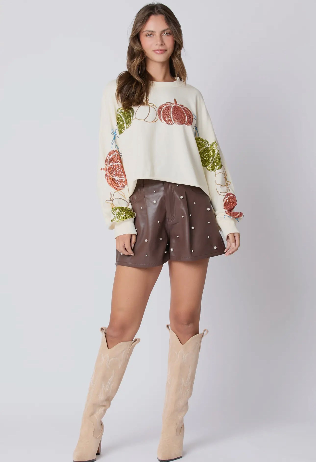 Fall pumpkin patch top Ivory PREORDER