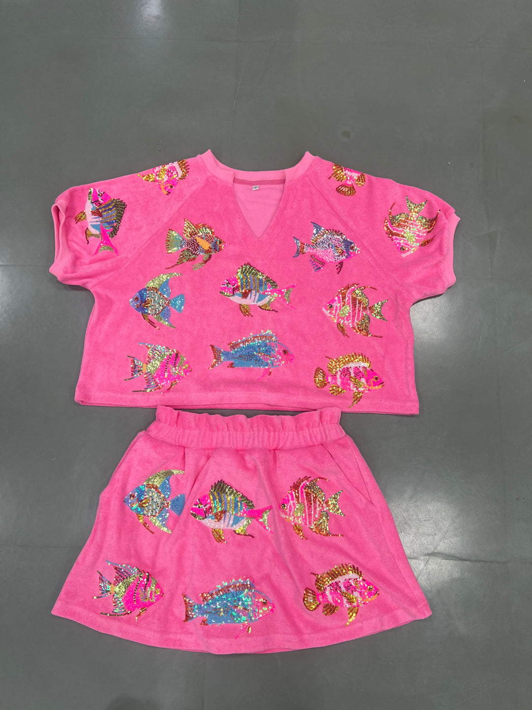 Tropical Fish Sequined Terry Set RTS