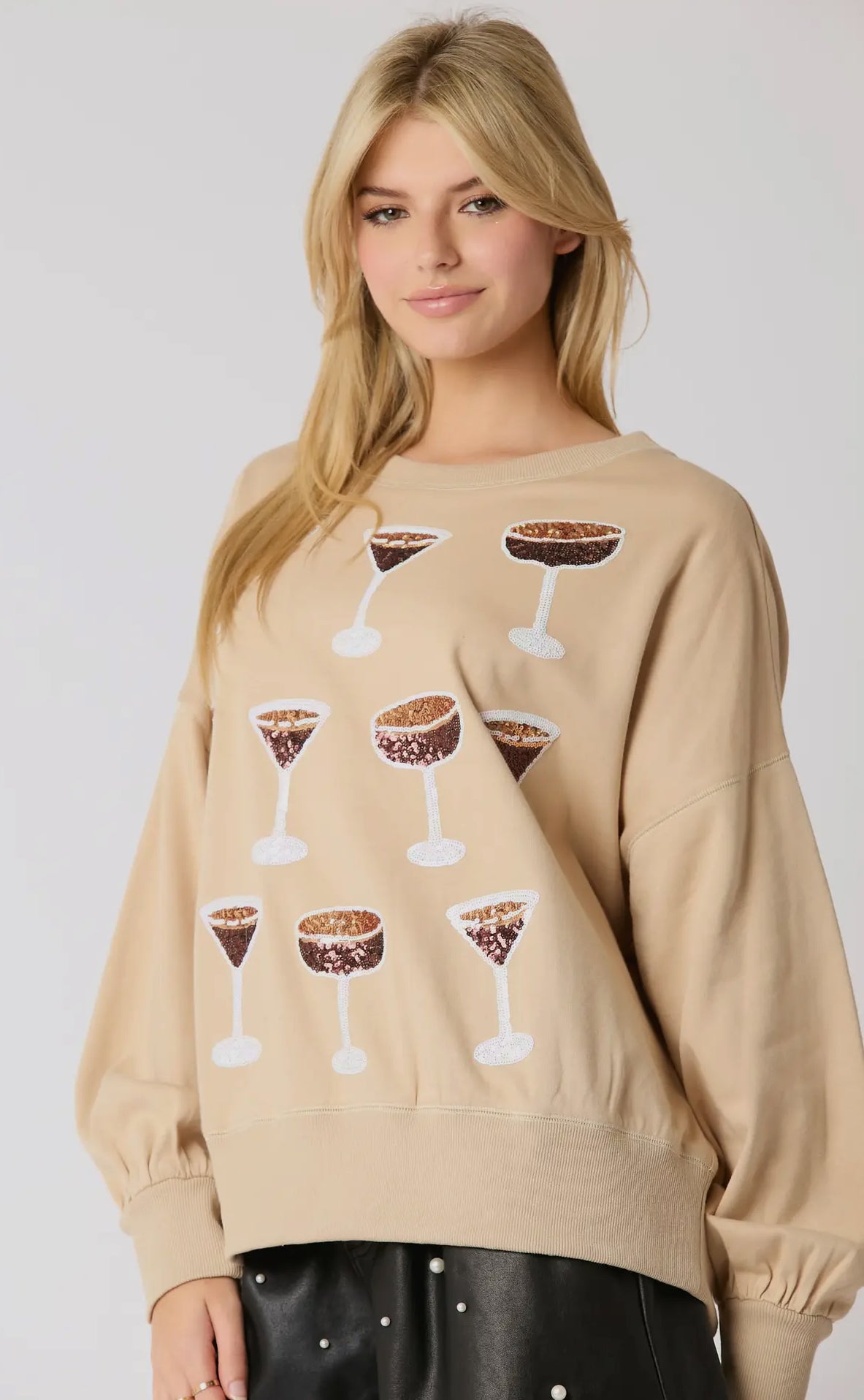 Espresso martini sequin pullover