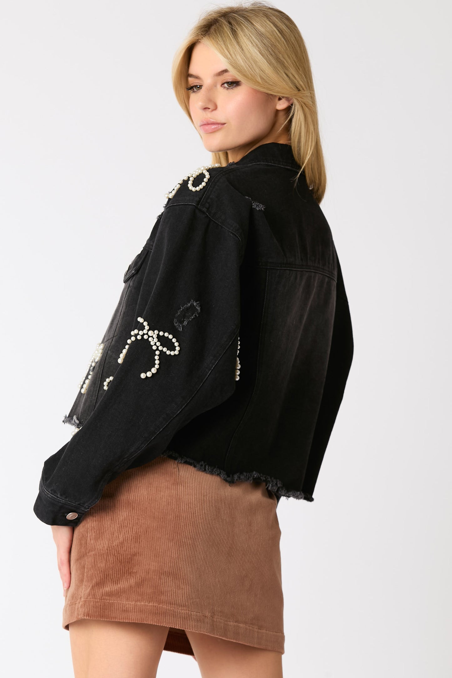 Pearl Bow Black Jacket (SHORT PREORDER)