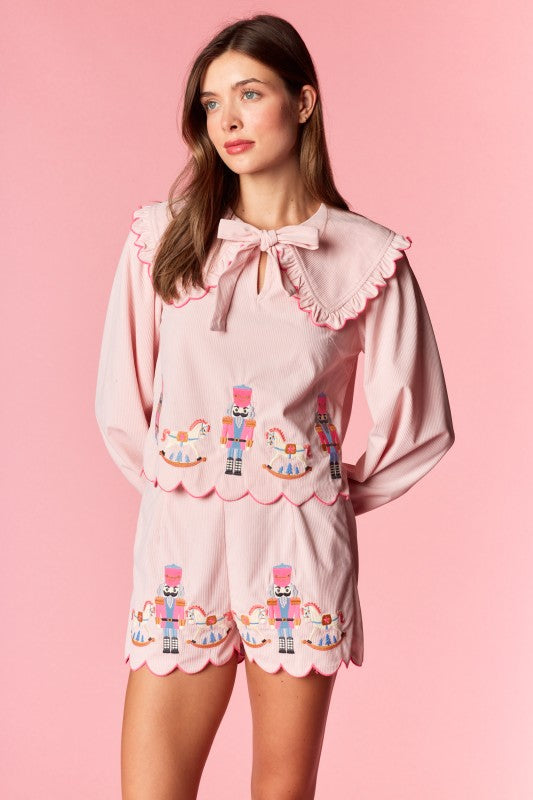 PINK NUTCRACKER AND ROCKING HORSE SET (PREORDER)