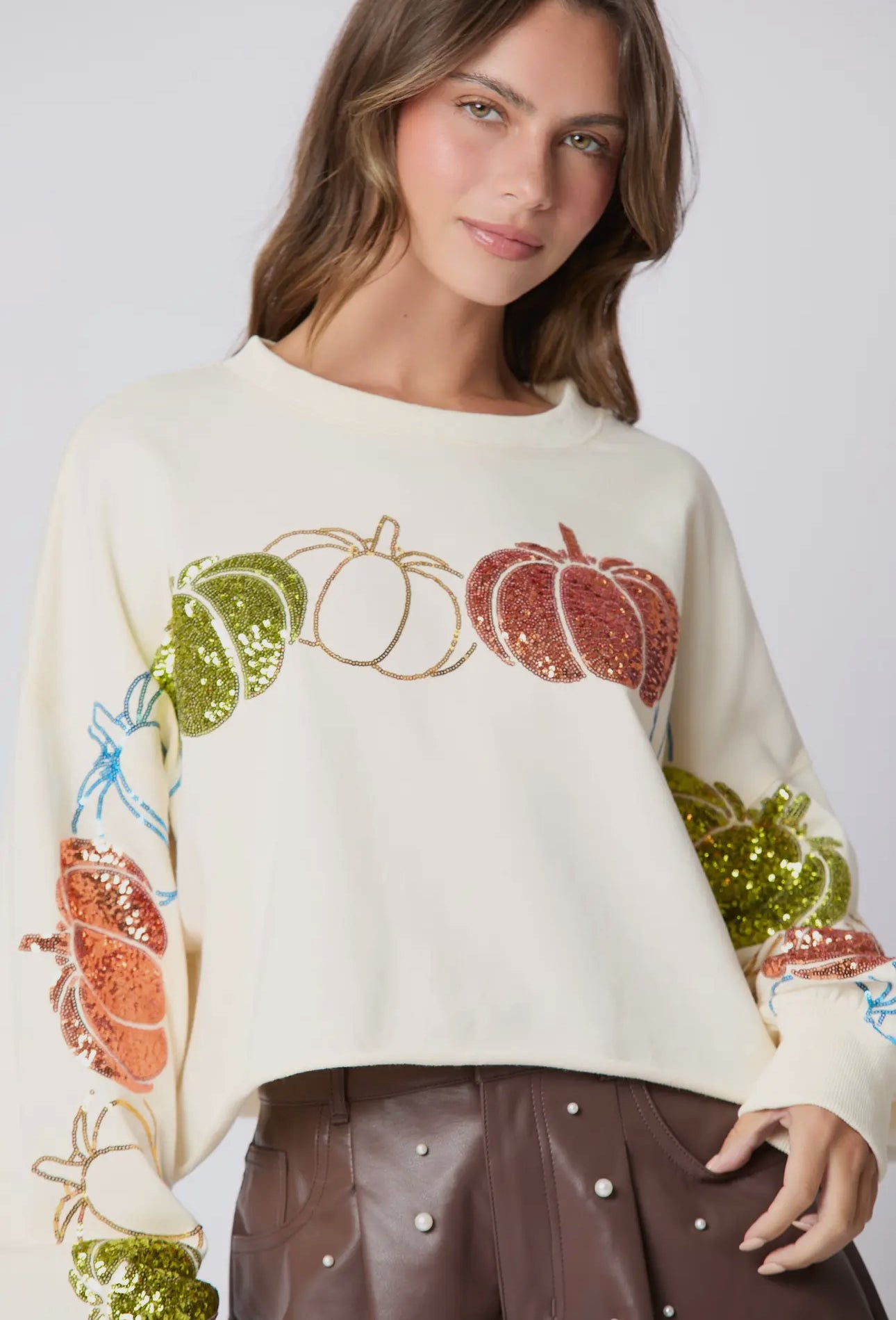 Fall pumpkin patch top Ivory PREORDER