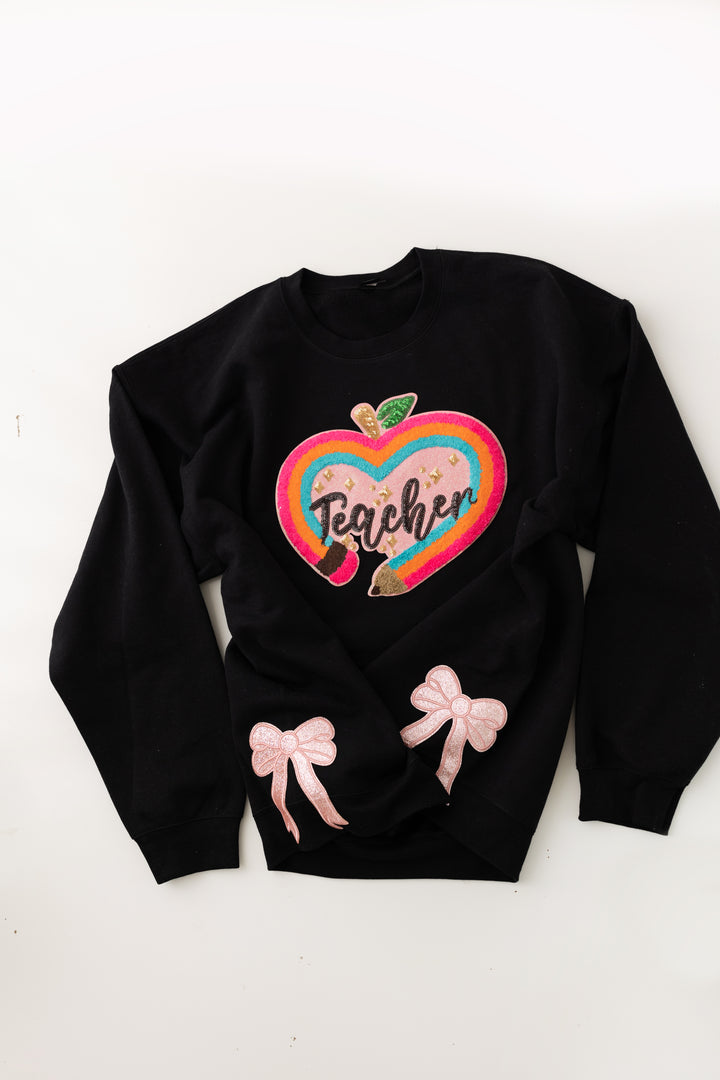 Sequin Teacher Pullover BLACK (ships 1 week)