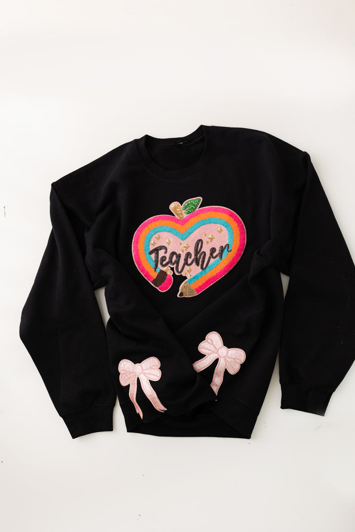 Sequin Teacher Pullover BLACK (ships 1 week)