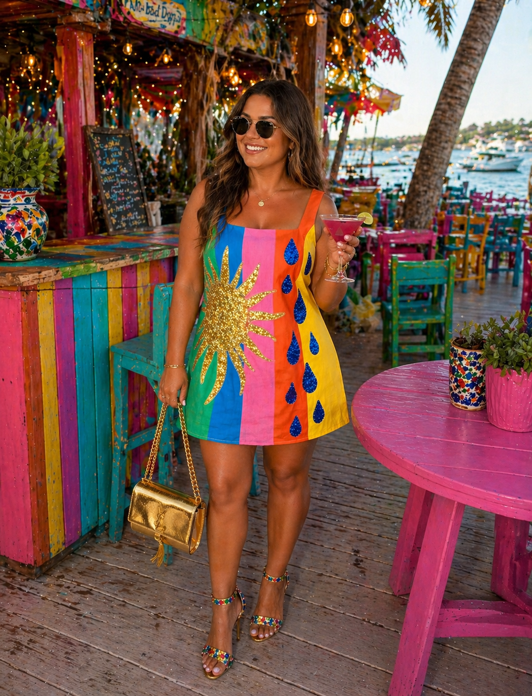 Sunshine and raindrops sequined dress RTS