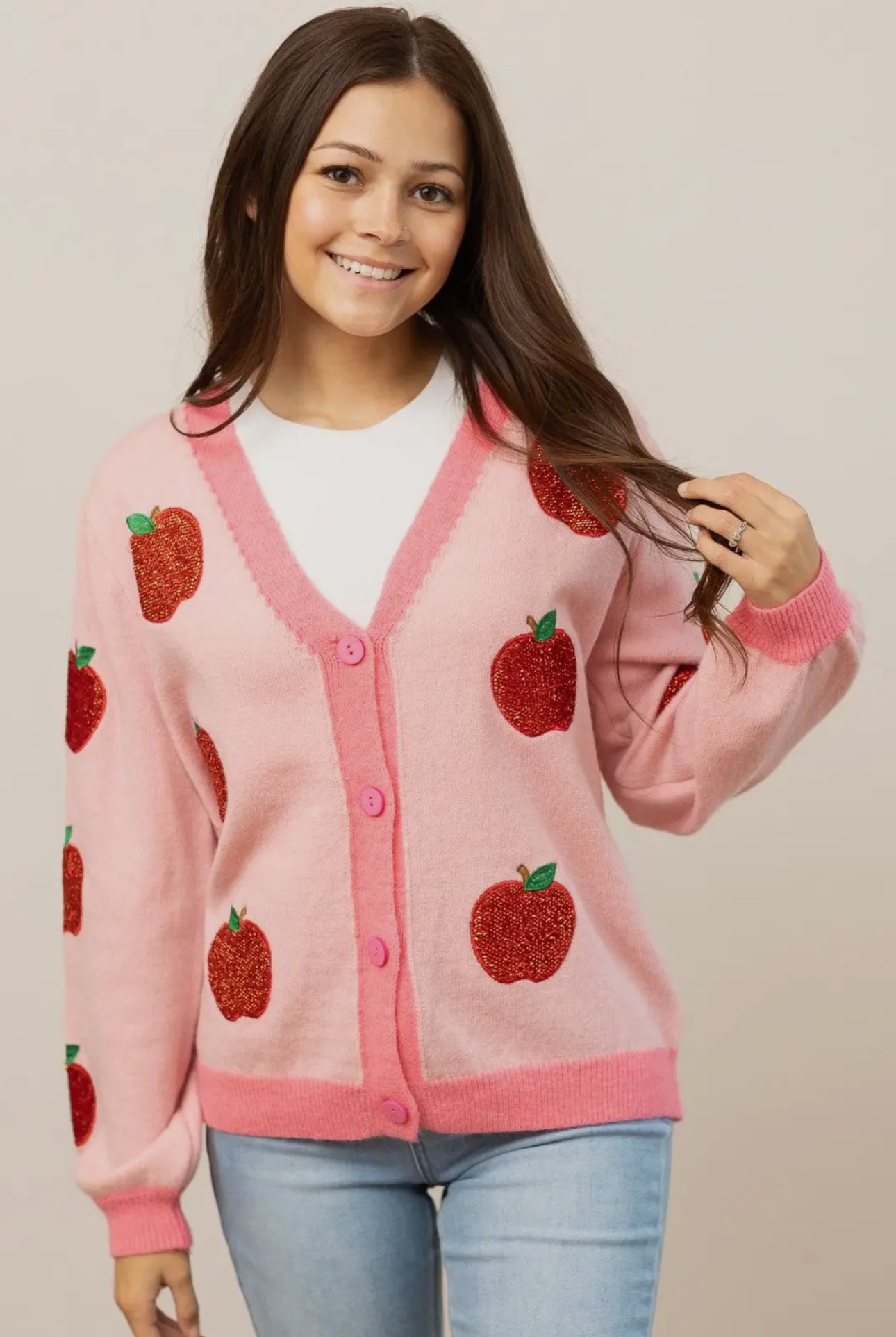 Teacher Apple Cardigan (ships 2-3 weeks)