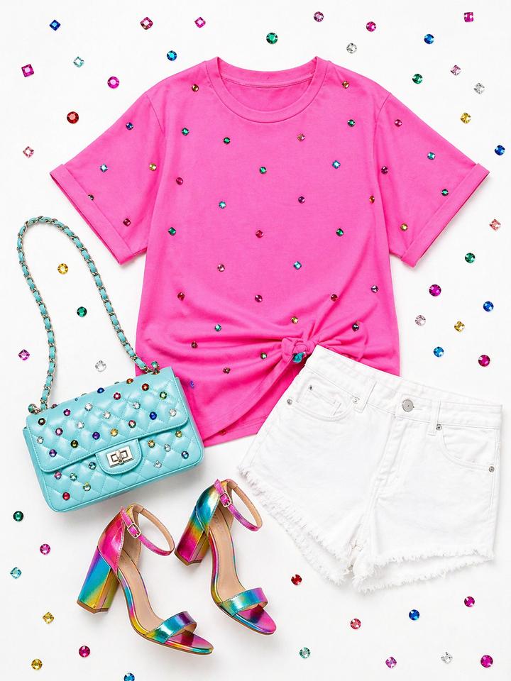 COLORFUL GEMSTONE PINK TSHIRT RTS