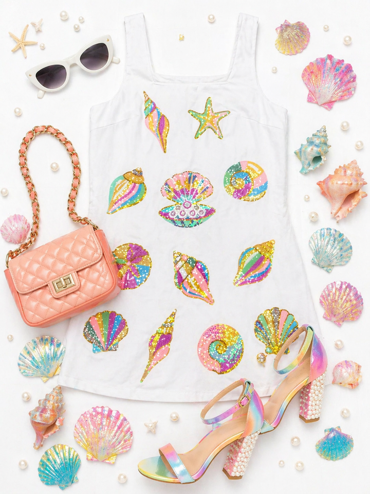 Mermaid Shells White Dress (PREORDER)