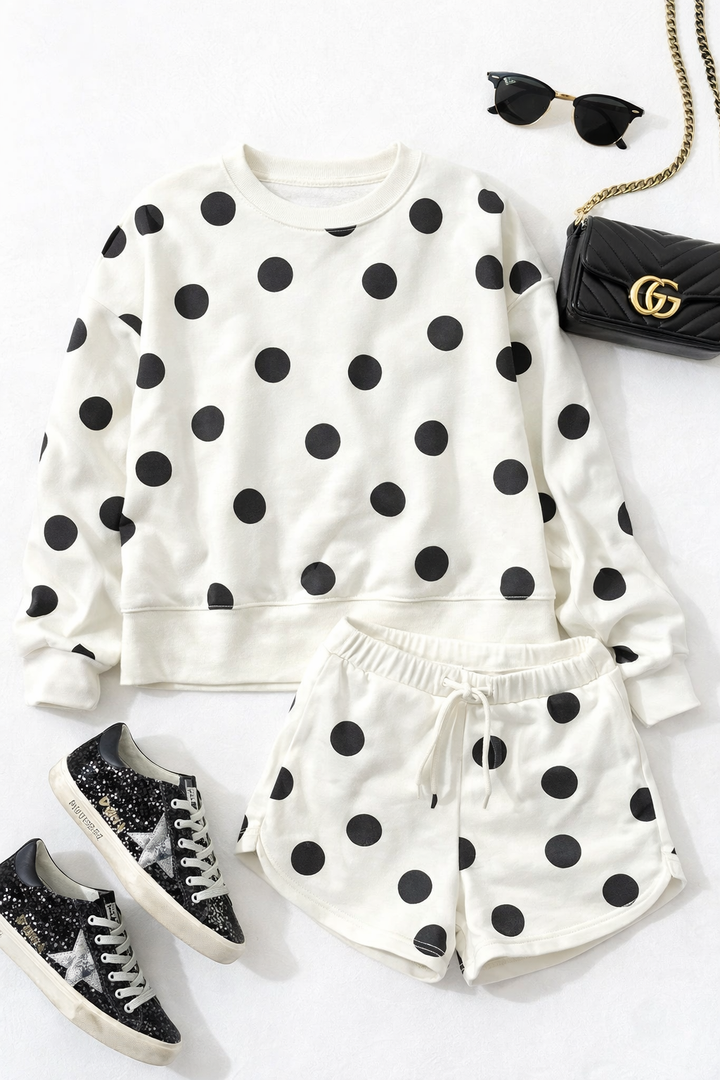 POLKA DOT SET IVORY & BLACK (PREORDER)