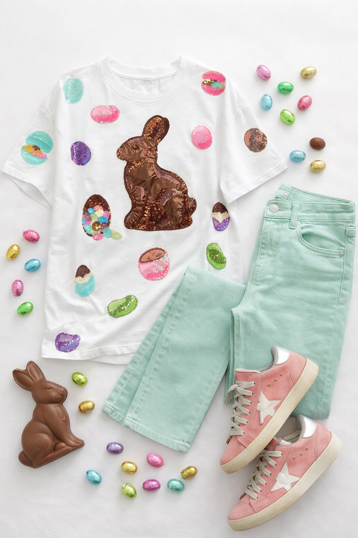 CHOCOLATE BUNNY & EASTER CANDY TSHIRT (PREORDER)