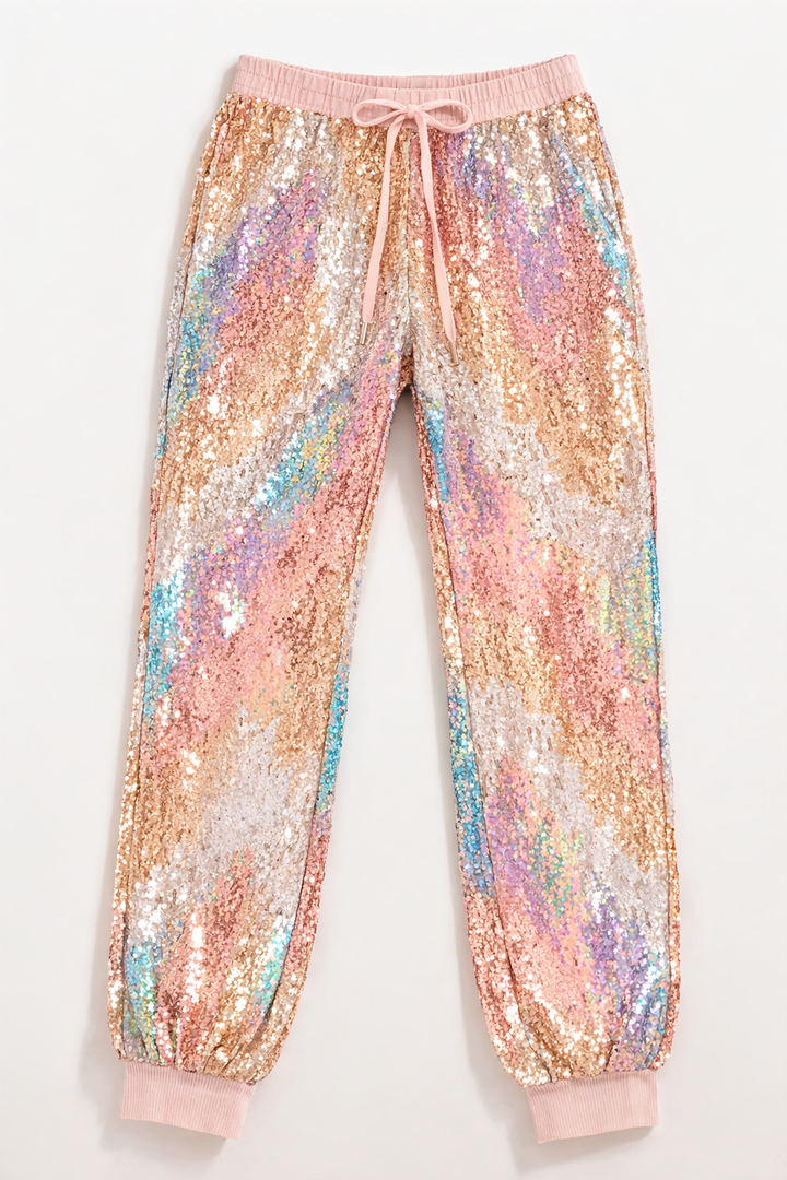 PASTEL SEQUIN JOGGER PANTS (ships 1 week)