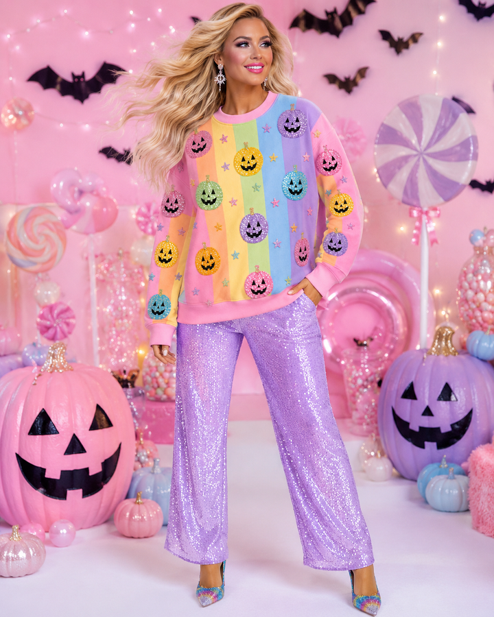 PASTEL RAINBOW PUMPKINS PULLOVER (PREORDER)