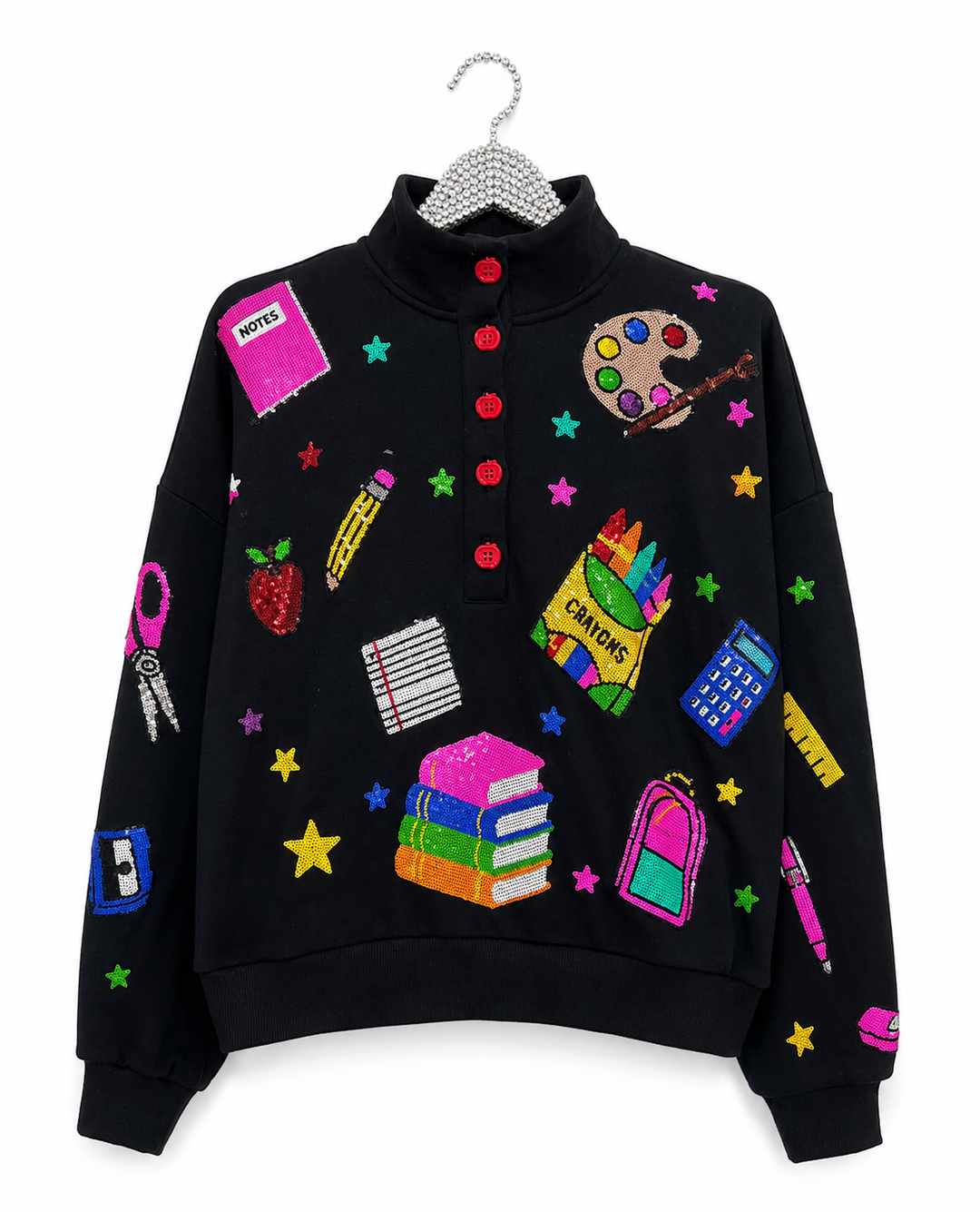 NEON TEACHER THINGS BLACK PULLOVER (PREORDER)