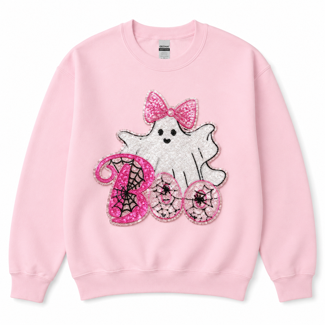 BOW PINK GHOST PINK SWEATSHIRT (ships 1-2 weeks)