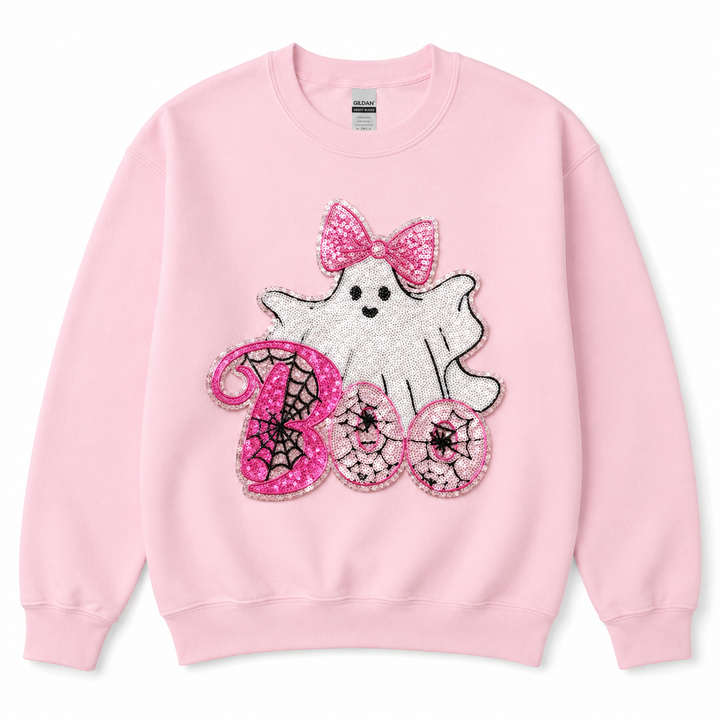 BOW PINK GHOST PINK SWEATSHIRT (ships 1-2 weeks)