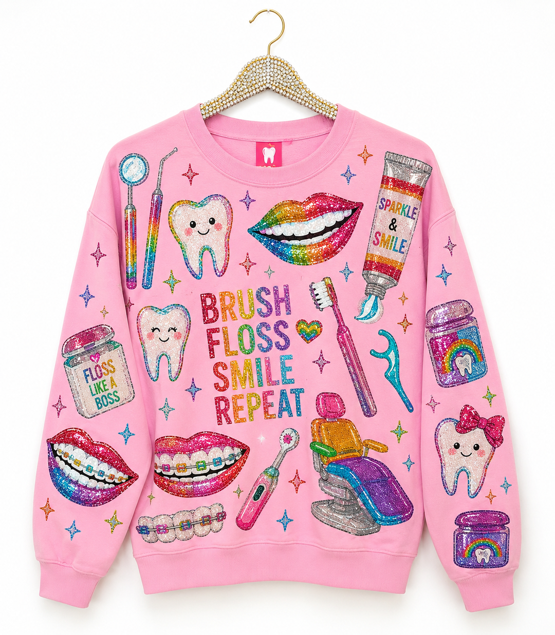 Pink Colorful Dental Pullover (PREORDER)