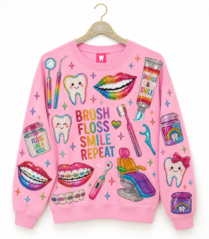 Pink Colorful Dental Pullover (PREORDER)