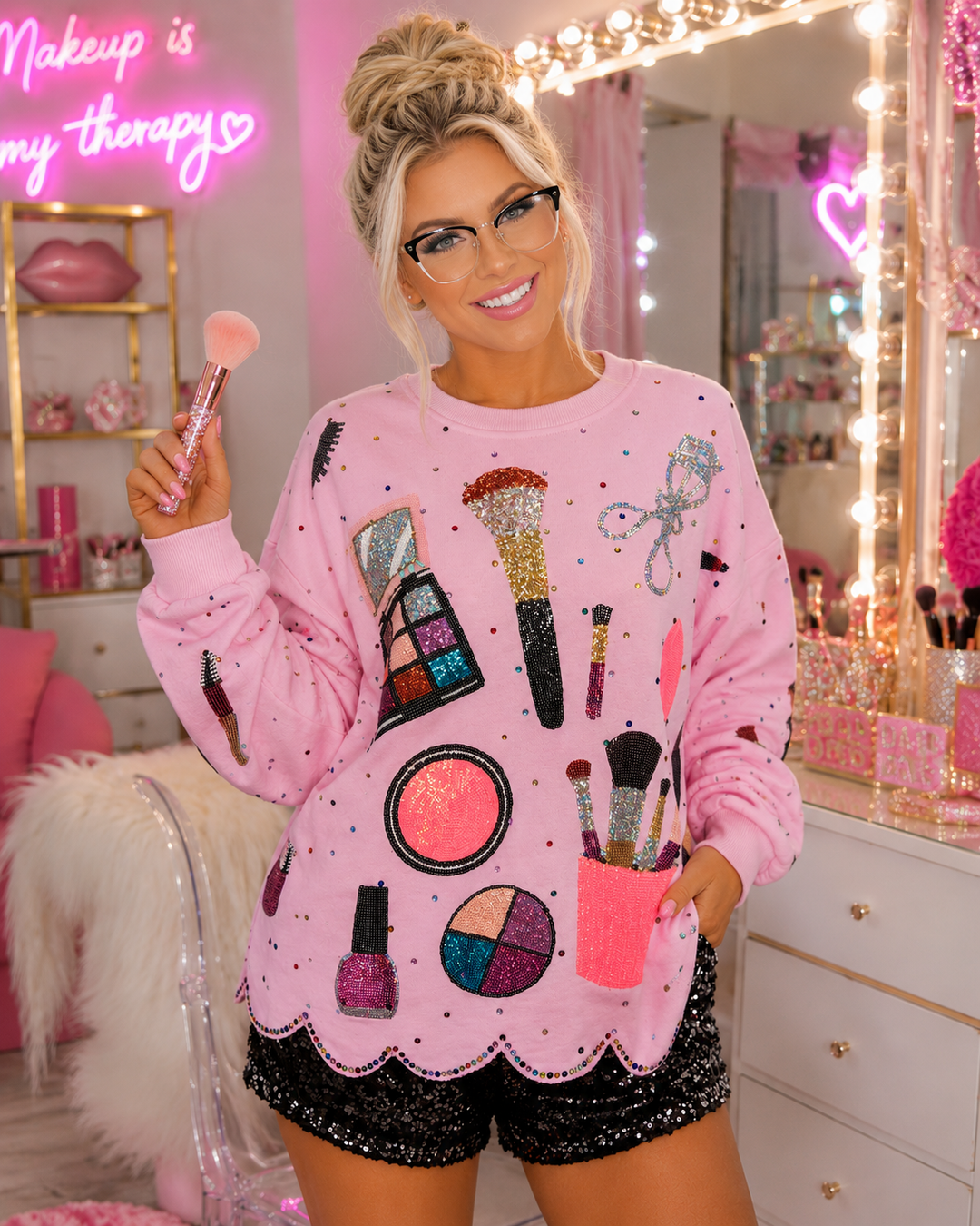 Pink Makeup Babe Pullover (PREORDER)