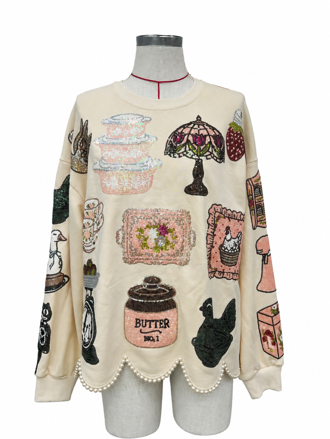 Grandma's house sequin pullover (PREORDER)