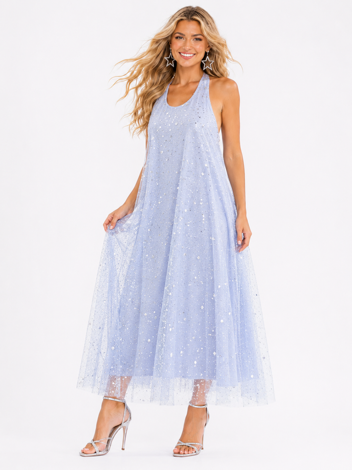 Bow Blue Sequin Dress RTS