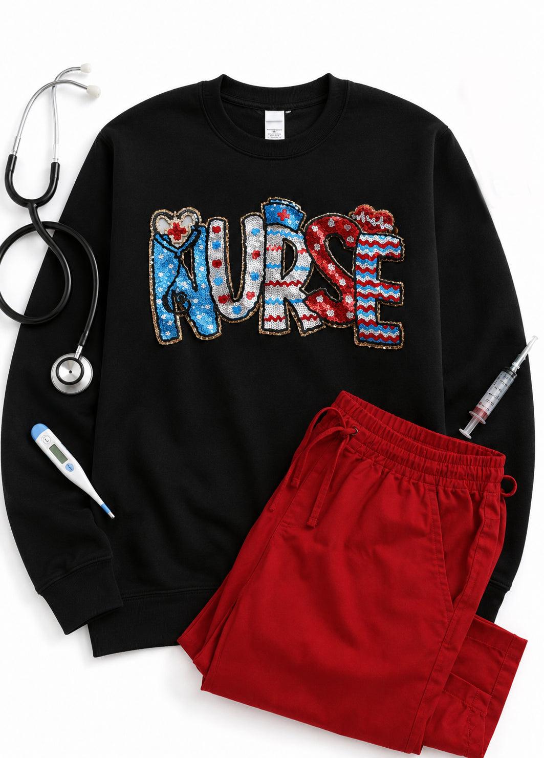 NURSE BLACK PULLOVER (ships 1-2 weeks)