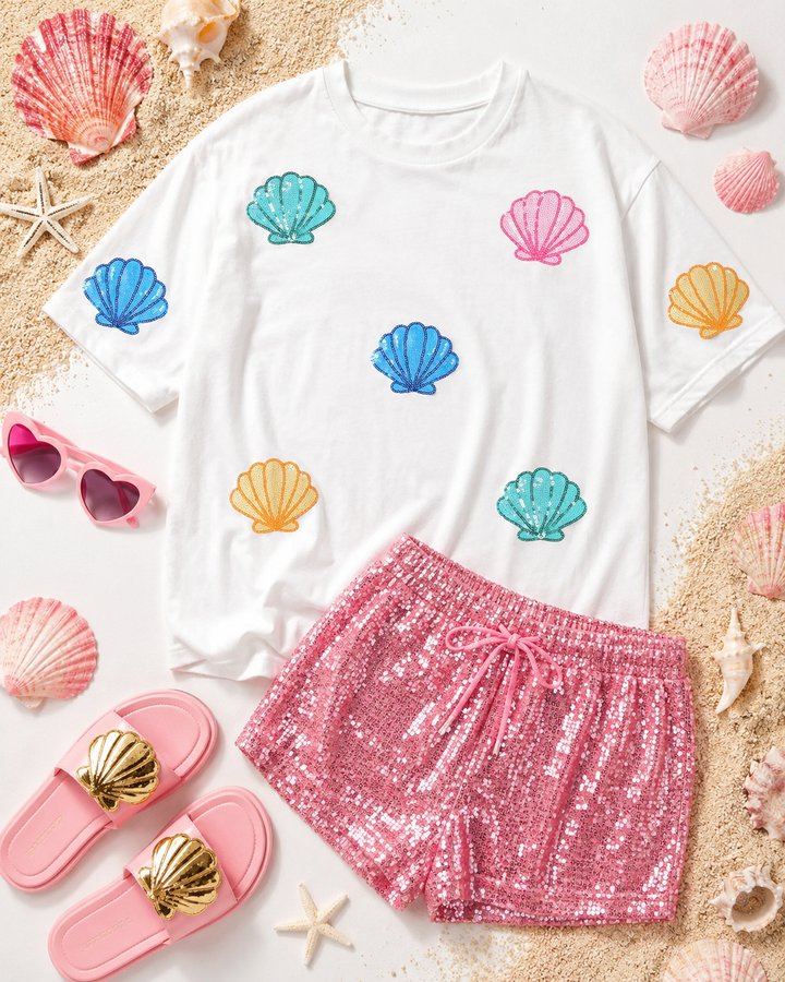 COLORFUL SEASHELLS TSHIRT  (ships 1 week)
