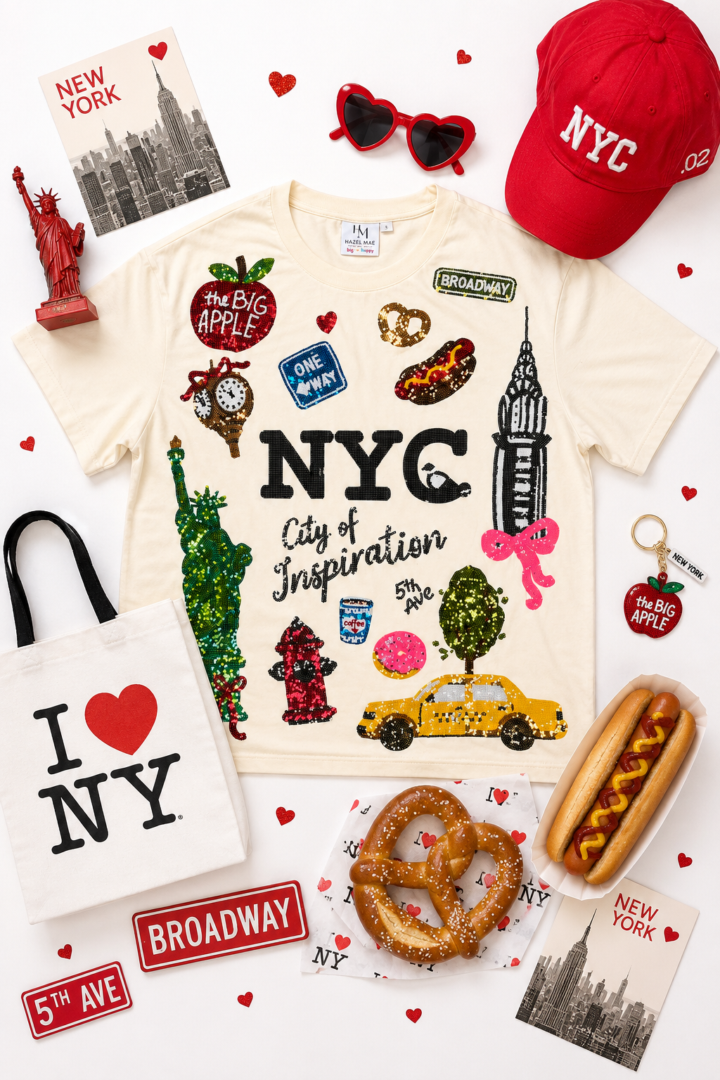 I LOVE NEW YORK SEQUINED TSHIRT (PREORDER)