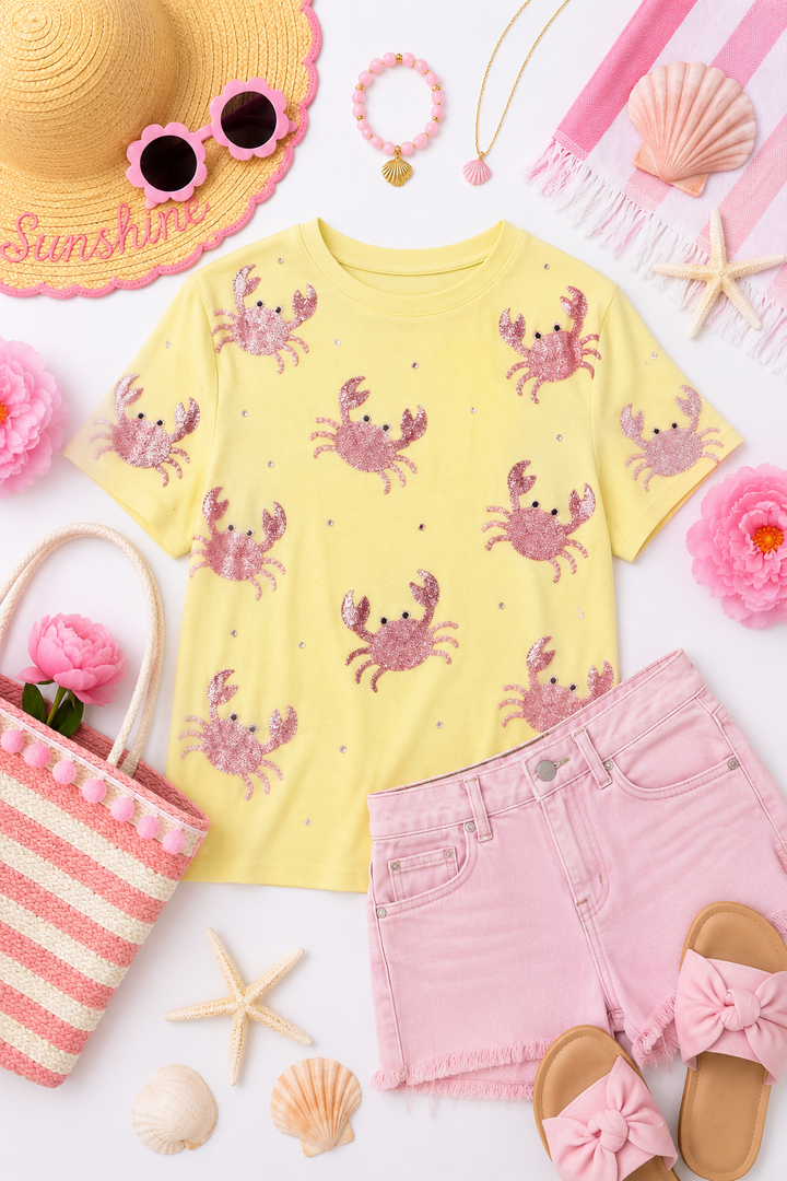 PINK CRAB SUMMER SHIRT (ships 2-3 weeks)