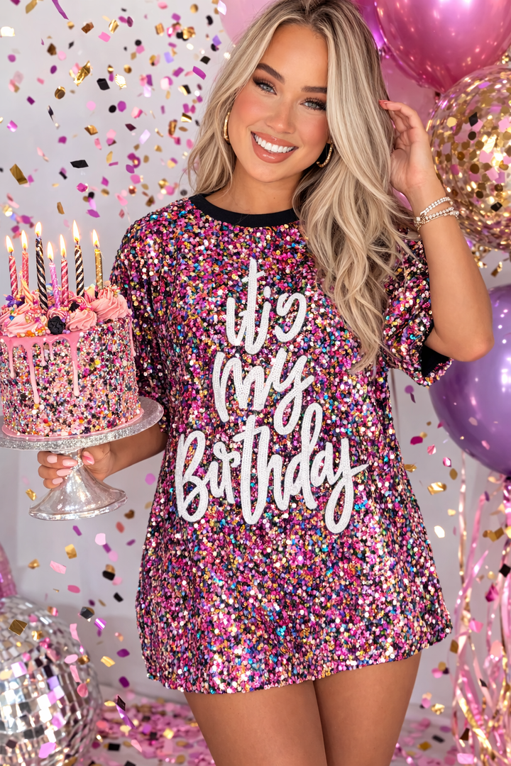 Its My Birthday Confetti Dress RTS