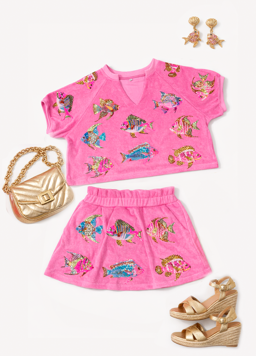 Tropical Fish Sequined Terry Set RTS