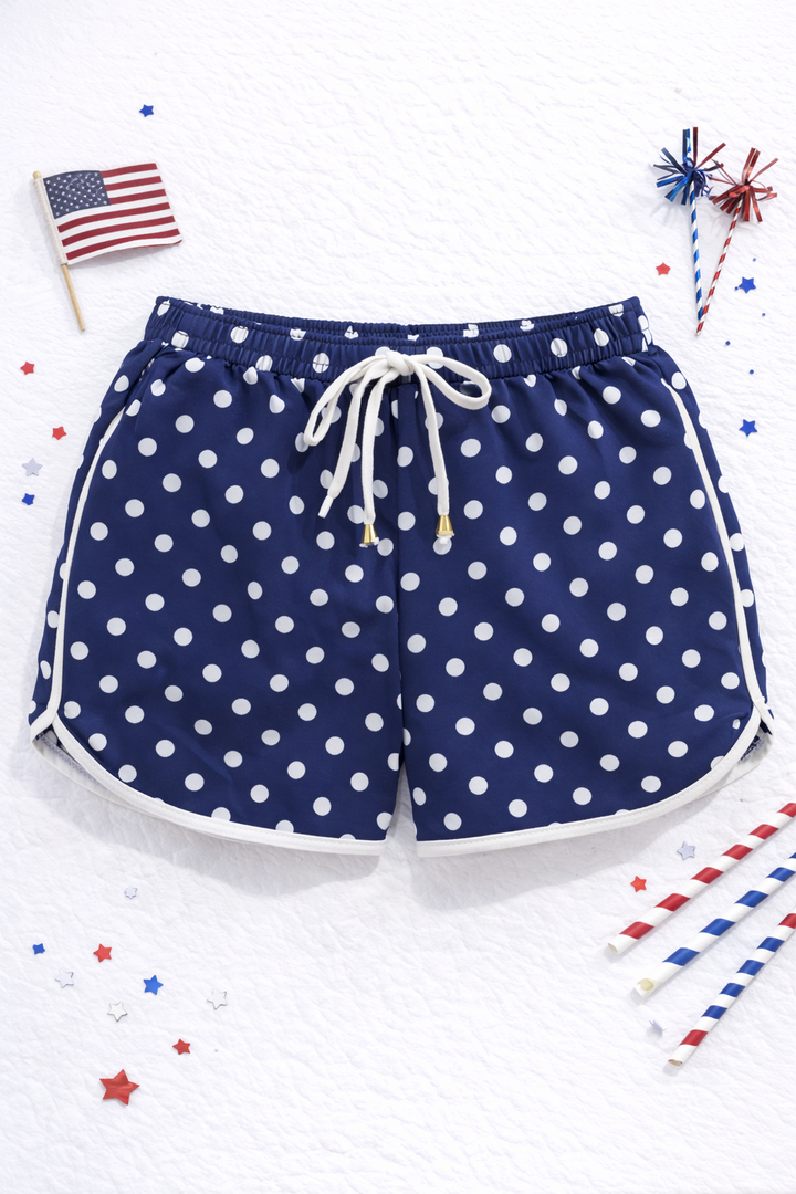 Navy Polka Dot Everyday SHORTS (ships 2-3 weeks)