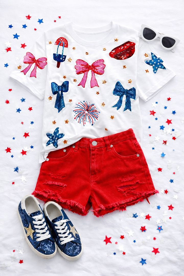 BABY YOUR'E A FIREWORK SEQUINED TSHIRT (PREORDER)