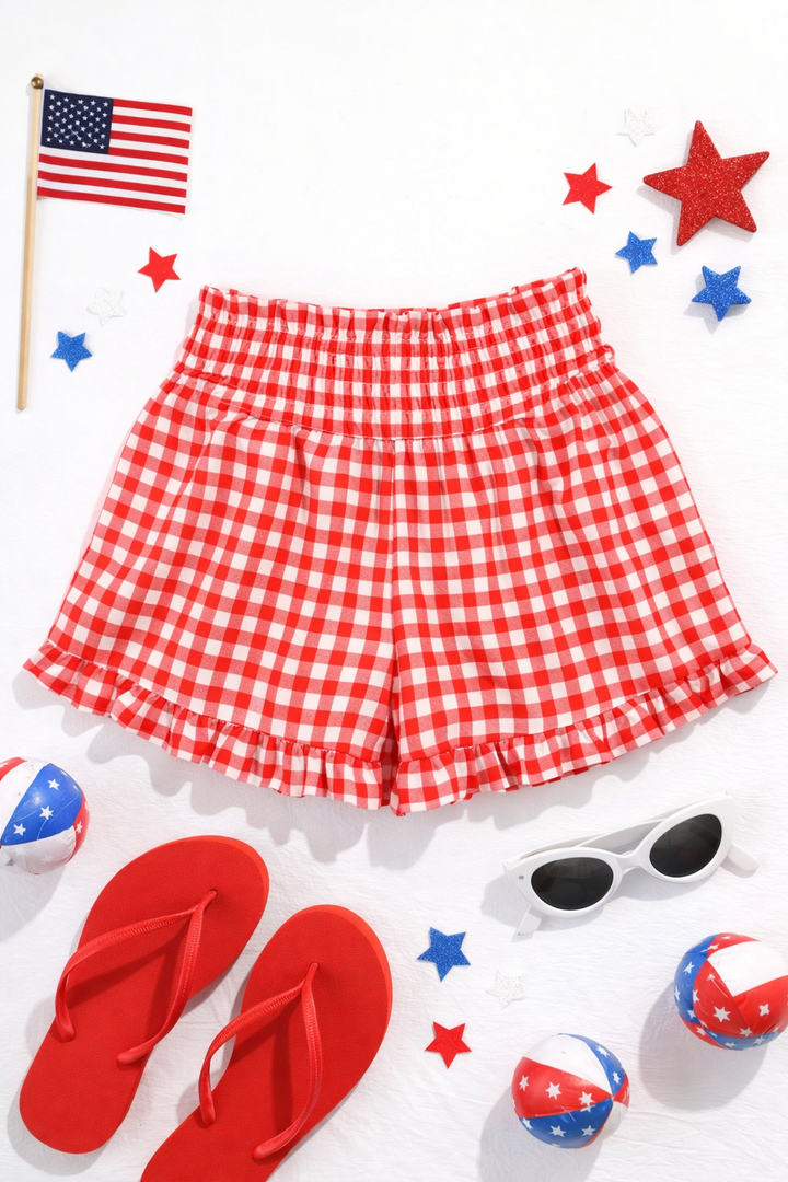 Gingham Shorts RED (ships 2-3 weeks)