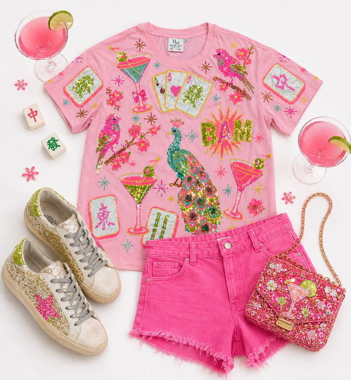 DOT CRACK BAM MAHJONG SEQUIN TOP (PREORDER)