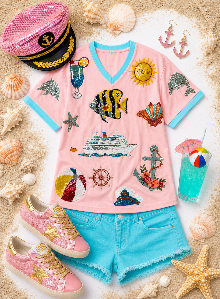 CRUISE CUTIE SEQUINED SHIRT (PREORDER)