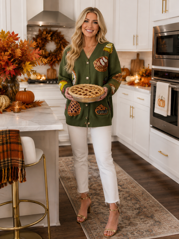 THANKSGIVING PIE CARDIGAN (PREORDER)