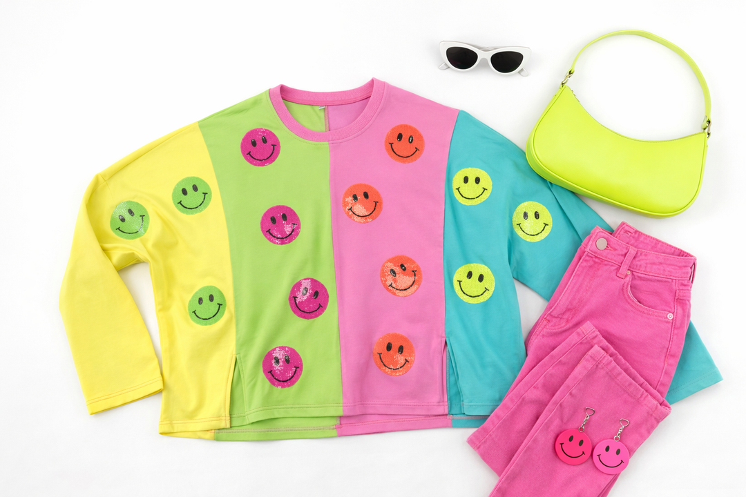 SMILE NEON COLORBLOCK SHIRT (PREORDER)