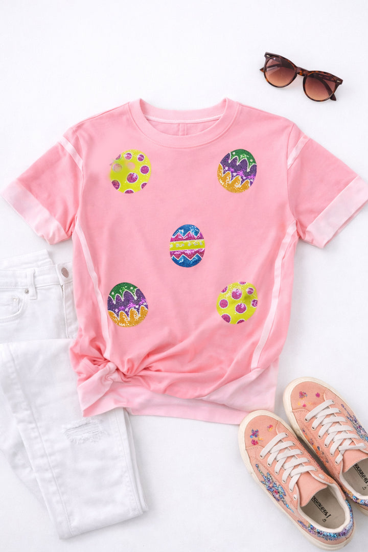 Sequined Easter Egg Short Sleeve T-Shirt (ships 2-3 weeks)