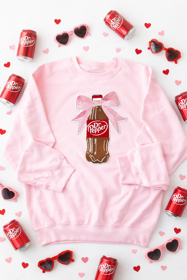 Pink Sequin Girly Dr Pepper Pullover ships 1-2 weeks DEAL OF THE DAY