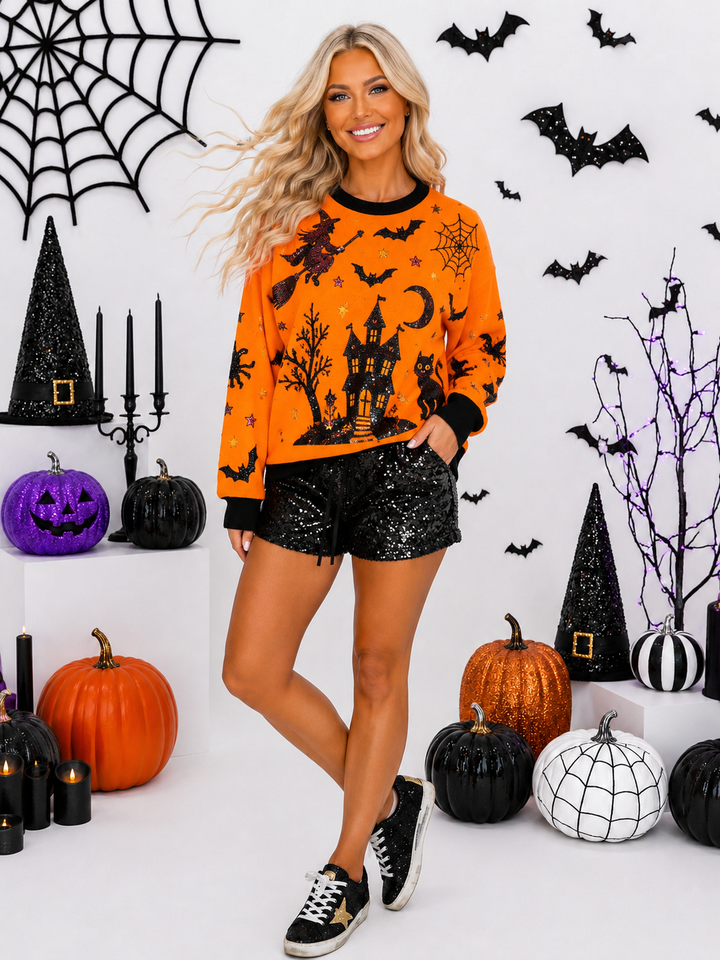MIDNIGHT MANOR ORANGE PULLOVER (PREORDER)