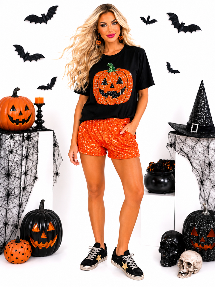 PUMPKIN BABE TSHIRT BLACK  (PREORDER)