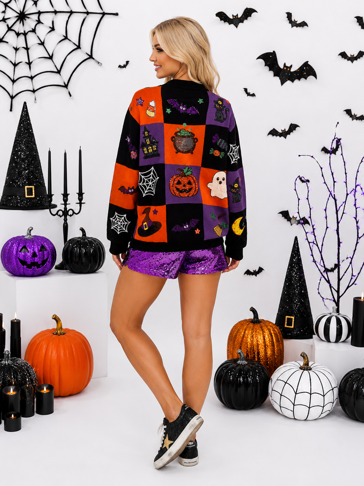 VINTAGE CHECKERED HALLOWEEN SWEATER (PREORDER)