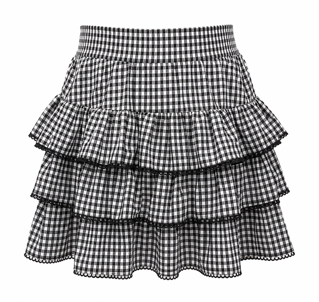 BRIANNA CANNON GINGHAM SKORT RTS  (READY TO SHIP)