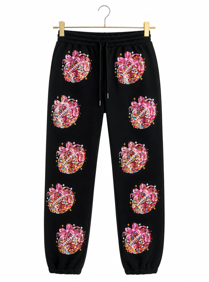 Footballs & Bows Joggers (PREORDER)
